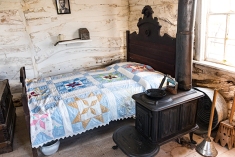 Interior of Palmer- Epard cabin built in 1867, Homestead National Monument, Beatrice, NE.